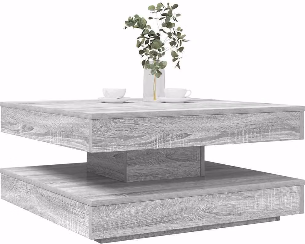 Maison Exclusive - Tavolino girevole a 360 gradi Grigio Sonoma 70x70x34,5 cm