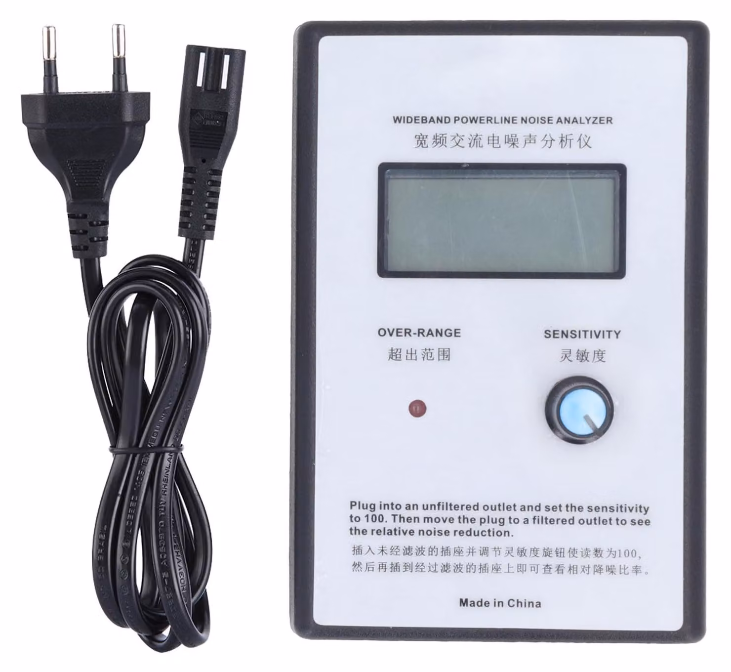 Analizzatore di spettro da 300 a 700 kHz, display LCD, spina europea da 220-240 V