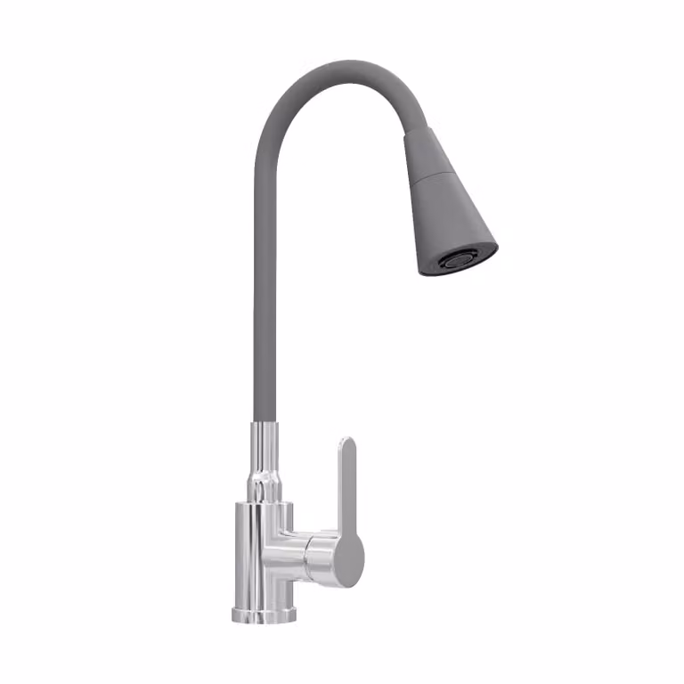 Rubinetto da cucina Miscelatore da cucina Flessibile 2 tipi di getto Grigio 10905