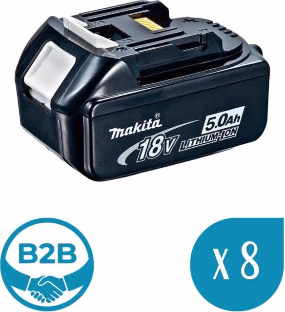 Consegna di 8 batterie Makita BL1850 da 18V e 5,0 Ah in colore nero – 1