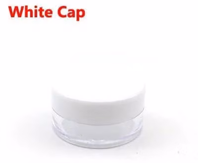 Contenitore per cosmetici, ricaricabile, design trasparente, cappuccio bianco, 20 g