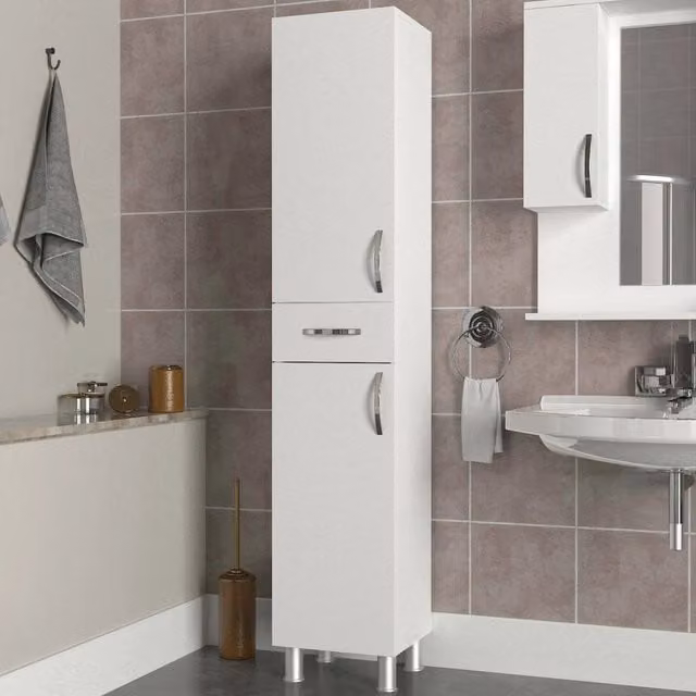Giuddanin, Mobile Colonna 4 Ripiani, 35x31x179h cm Bianco