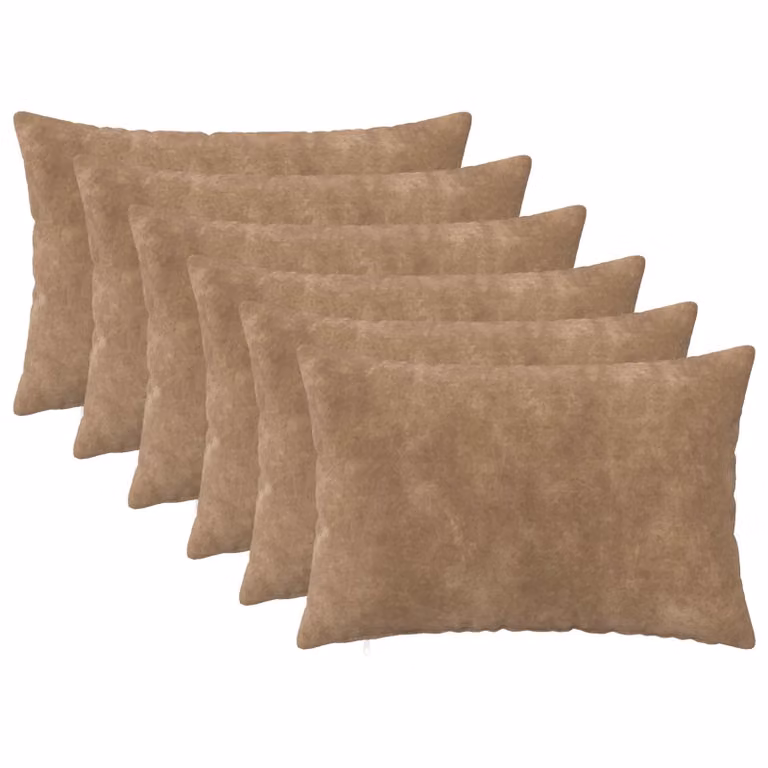 Set di 6 cuscini vidaXL HEERLEN in microfibra, colore tortora, L/P/H: 60 x 40 x 12 cm