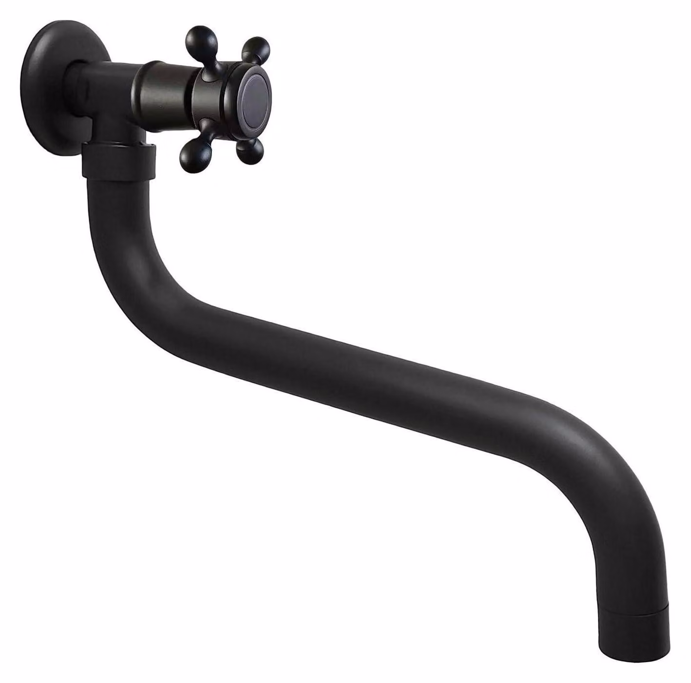 Rubinetto da parete, solo acqua fredda, colore nero, attacco G1/2