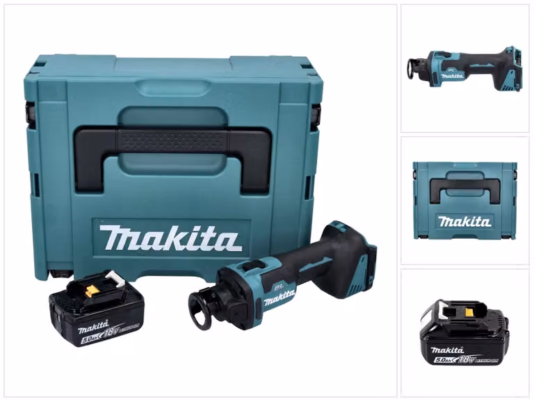 Makita DCO 181 T1J Fresa rotante a batteria 18 V 32000 rpm brushless + 1x batteria ricaricabile 5,0 Ah + Makpac - senza caricabatterie