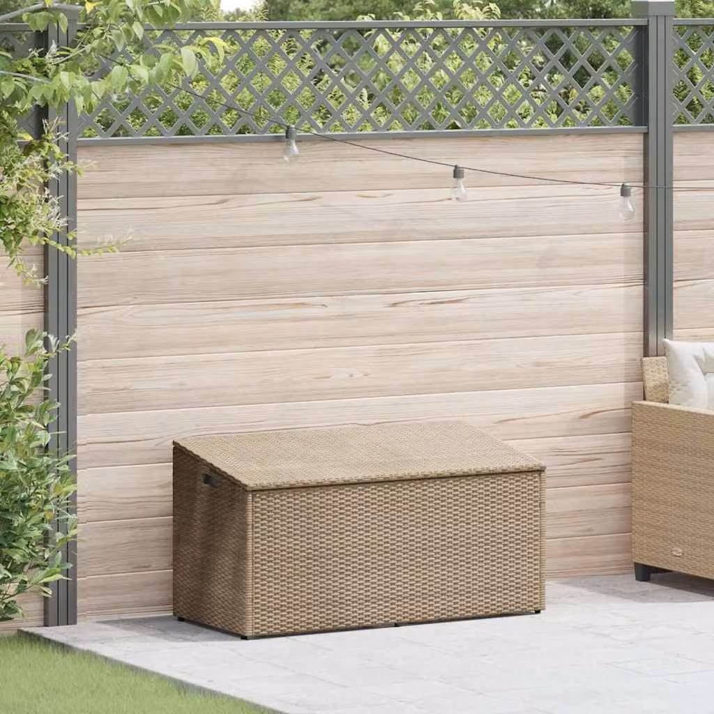 Baule da giardino beige 110x50x58 cm in polyrattan