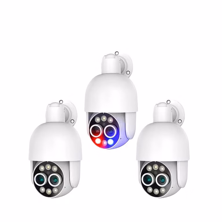 Telecamera IP PTZ 4K, con riconoscimento AI da 8MP, angolo di visione a 360°, confezione da 3 telecamere 4K da 8MP
