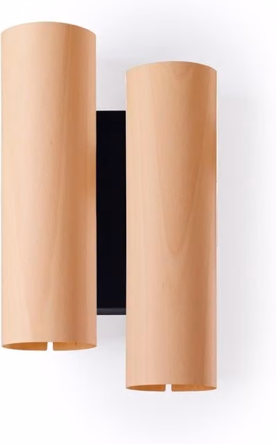 Applique LZF Black Note Duplet in legno e metallo nero, dimmabile, con luce up and down
