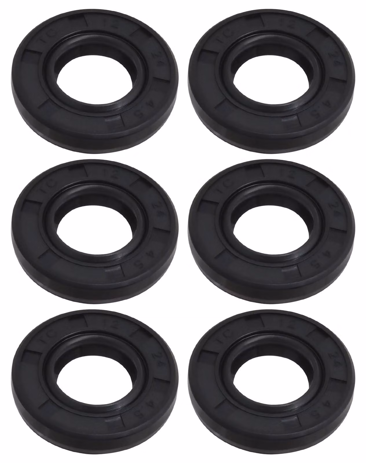 6 Guarnizioni per albero in nitrile, 12x24x4,5 mm, a doppia labbro