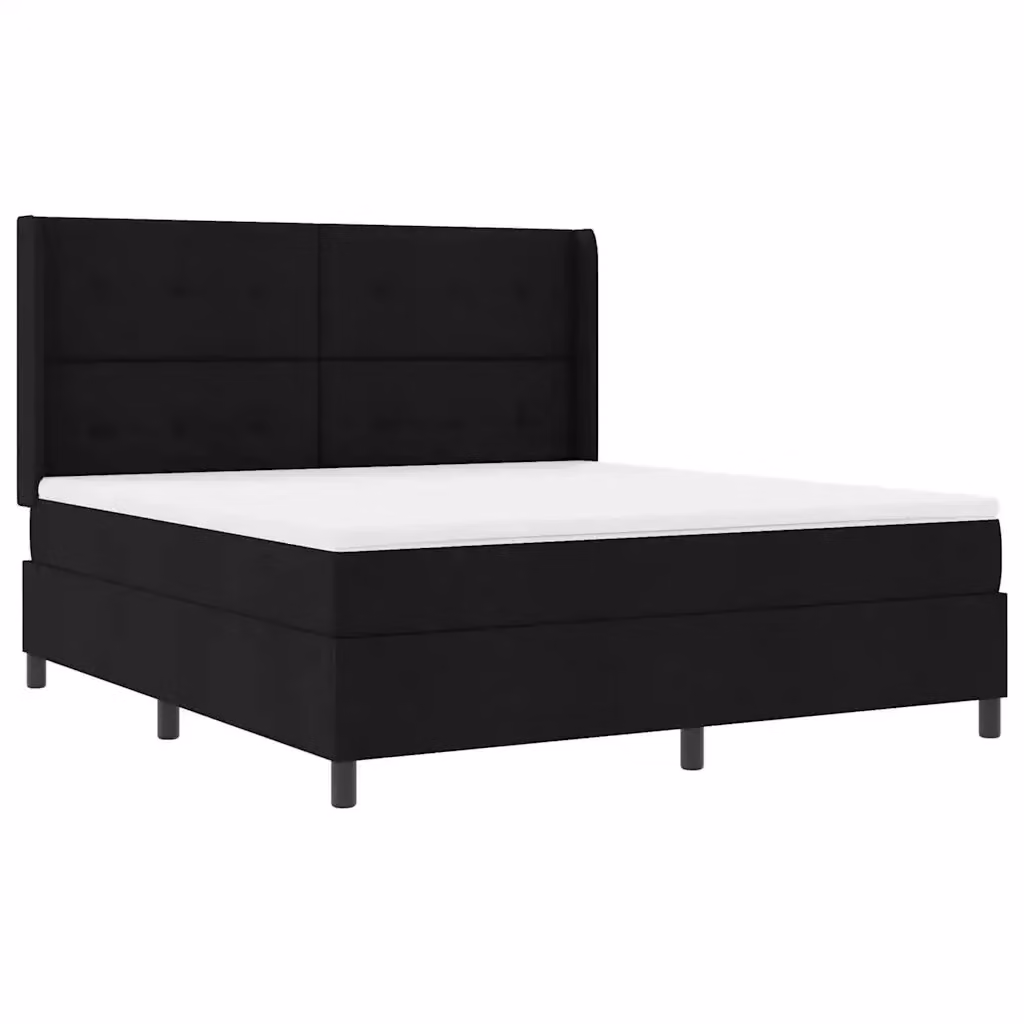 Letto a molla con materasso vidaXL, colore nero, con illuminazione LED sotto il letto e porta di ricarica USB, L/P: 180 x 200 cm – 2