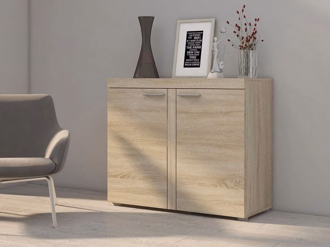 Cassettiera stretta con ante THISE - rovere sonoma