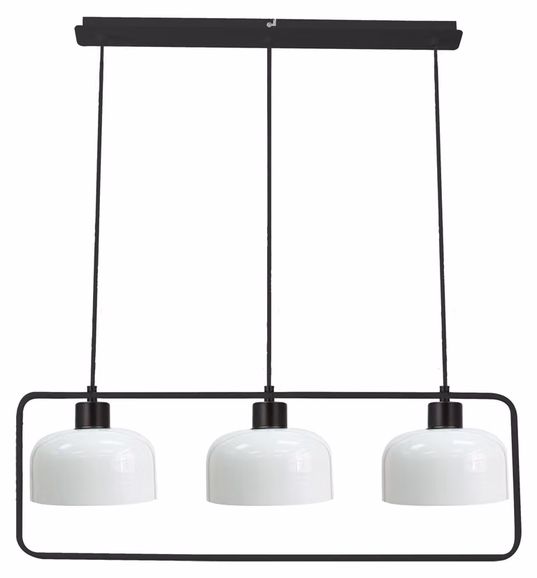 Lampada a sospensione sopra il tavolo da pranzo ZODIAC - 3xE27, 40 W, nero/bianco