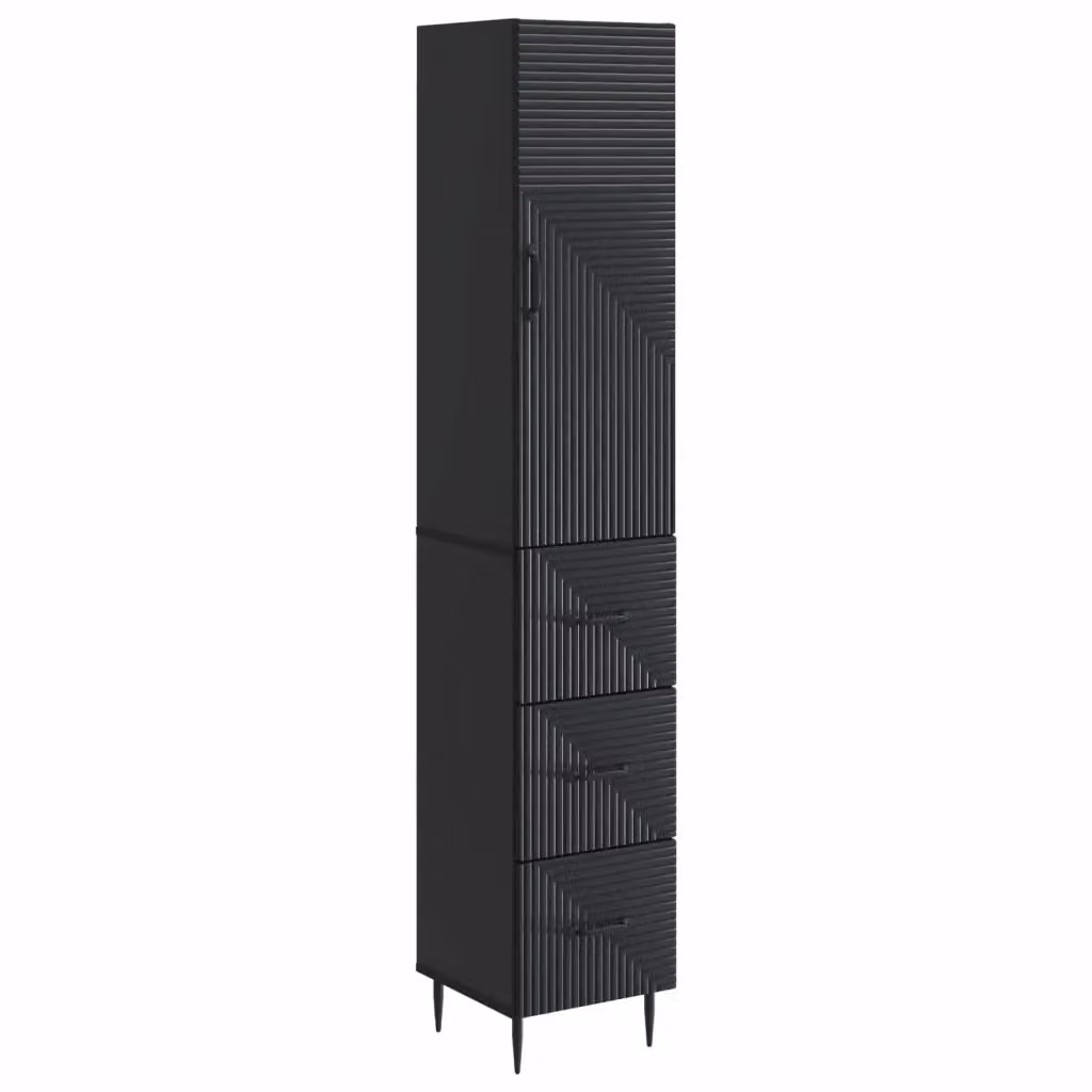 Set di 2 armadi moderni vidaXL in MDF nero con ante scorrevoli e ripiani interni, L/P/H: 33 x 34,5 x 90 cm – 2