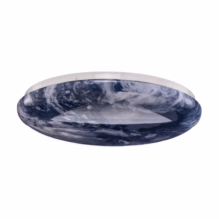 Lindby Plafoniera LED Orbi, 38 cm, blu/bianco, plastica
