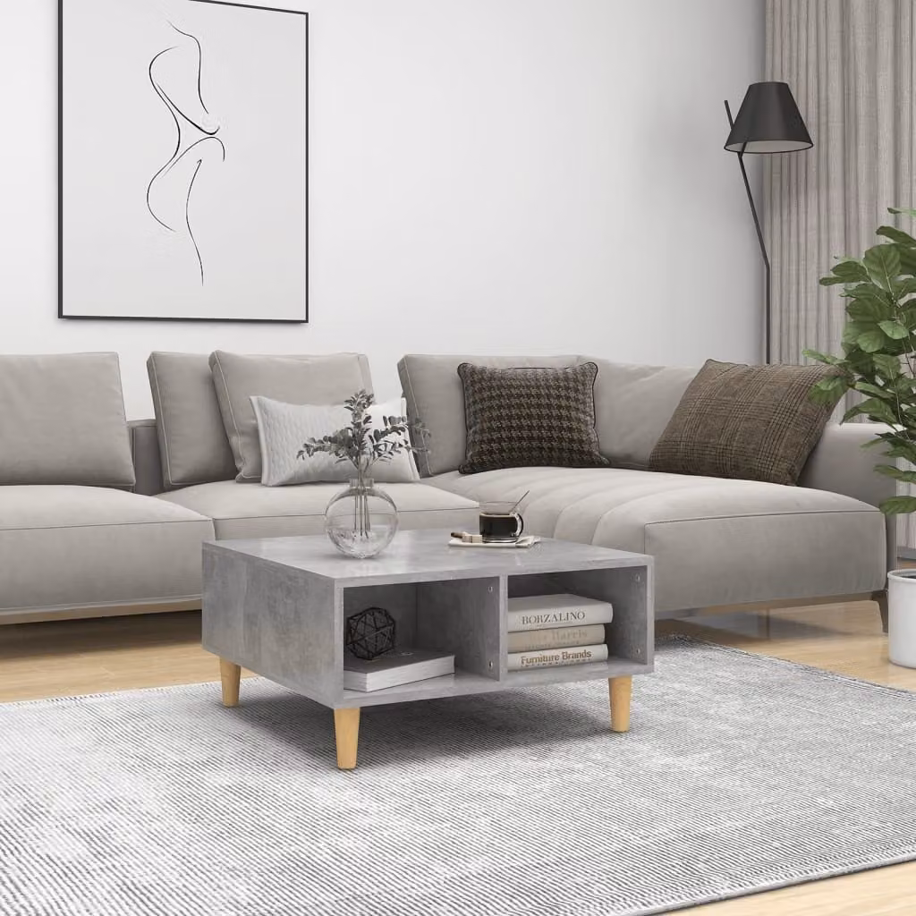 Maison Exclusive - Tavolino grigio cemento 60x60x30 cm Materiale ligneo
