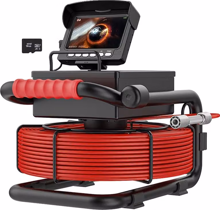 Telecamera per ispezione canalizzazioni, monitor da 4,3", HD 1200TVL, con DVR 22 mm, 50 m