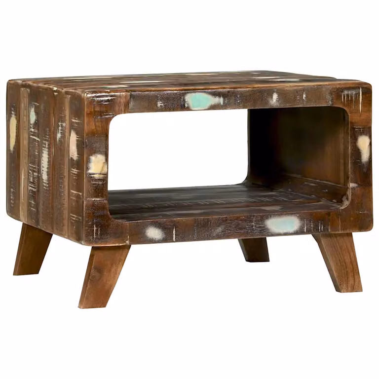 vidaXL Tavolino da salotto quadrato in legno massello marrone L/P/H: 50 x 50 x 35 cm