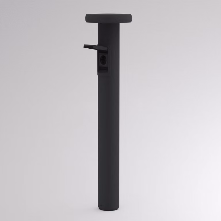 Molto Luce Lampione a LED CIRC, DALI, presa di corrente, antracite, 82 cm, IP65 dimmerabile, Nero, Alluminio, Moderno