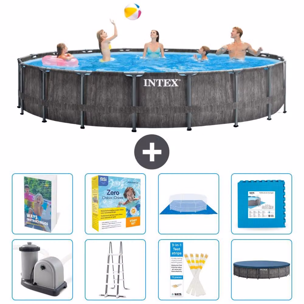 Struttura per piscina a forma di prisma - 549x122 cm - composta da 7 elementi - modello S566