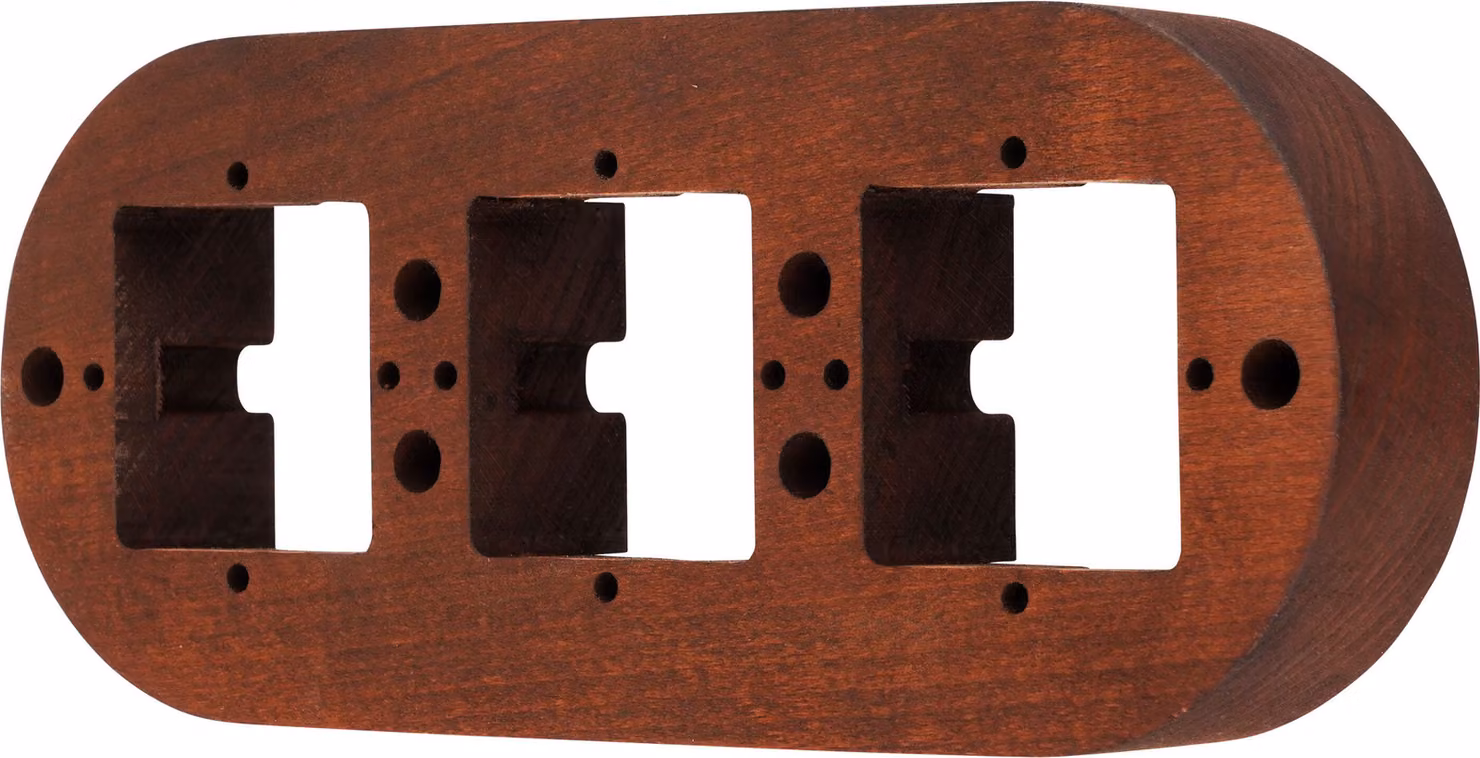 Cornice retro in legno di faggio da esterno a 3 ingressi I PR1 scuro