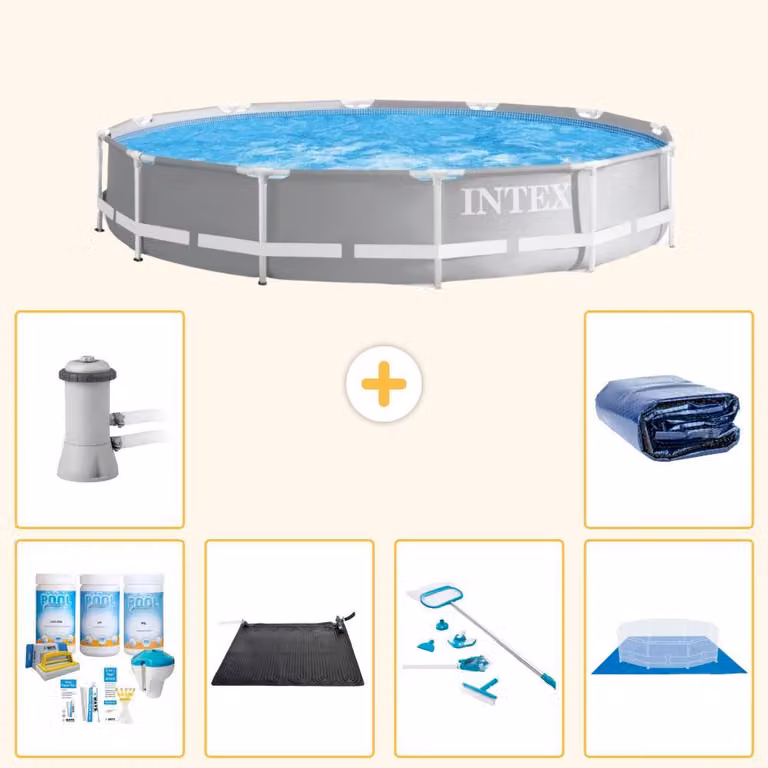 Struttura per piscina a forma di prisma - 366x76 cm - composta da 7 elementi - modello S20528