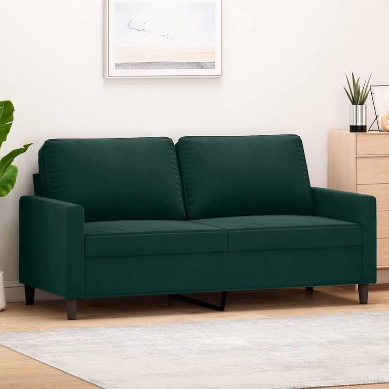 vidaXL Divano Moderno in Velluto Verde con Struttura in Metallo per il tuo Soggiorno
