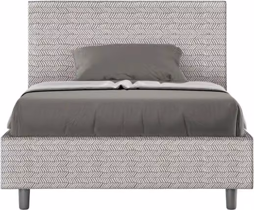 Letto imbottito Ityhome Adele in tessuto bianco con rete L/P: 120 x 200 cm
