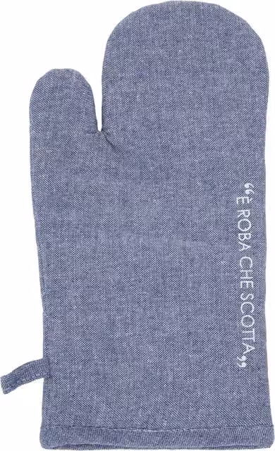 Guanto da forno Kasanova Quotes in cotone blu lavabile – 1