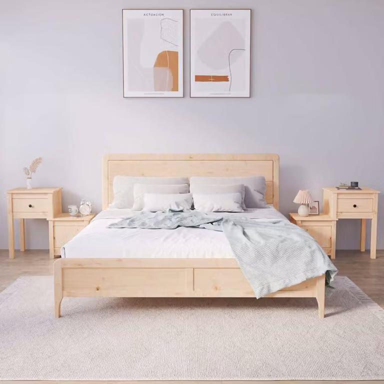 Set di 2 comodini vidaXL in legno massello di pino non trattato, L/P/H: 79,5 x 38 x 65,5 cm