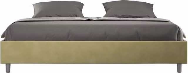Letto matrimoniale king size senza rete imbottito 190x200 microfibra tè verde Azelia