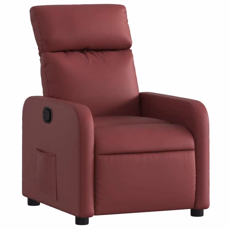 Poltrona Reclinabile Rosso Vino in Pelle finta