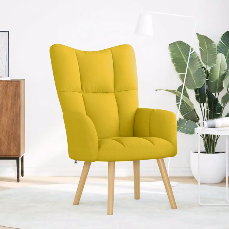 Sedia Relax Giallo Chiaro in Tessuto