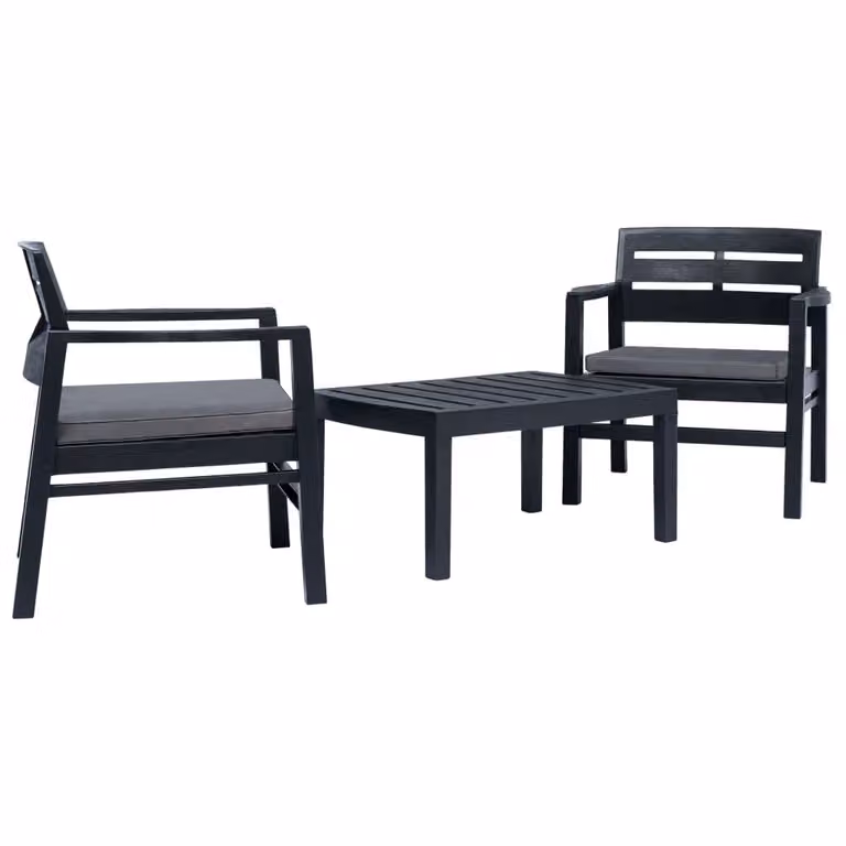 Maison Exclusive - Set da pranzo da giardino a 3 pezzi in plastica antracite