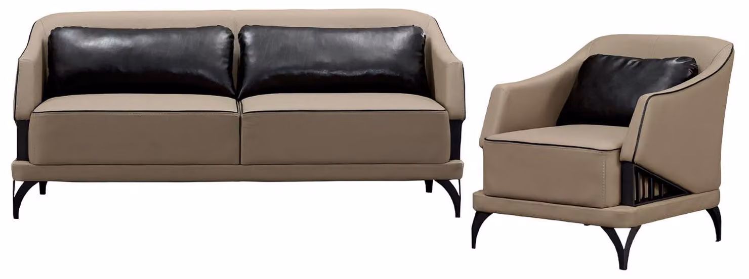 Sofagarnitur Sessel Modern Relax Exzellenz Ästhetik Eleganz Wohnzimmer 2tlg