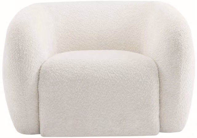 Poltrona in tessuto bouclé "Washington" - Bianco