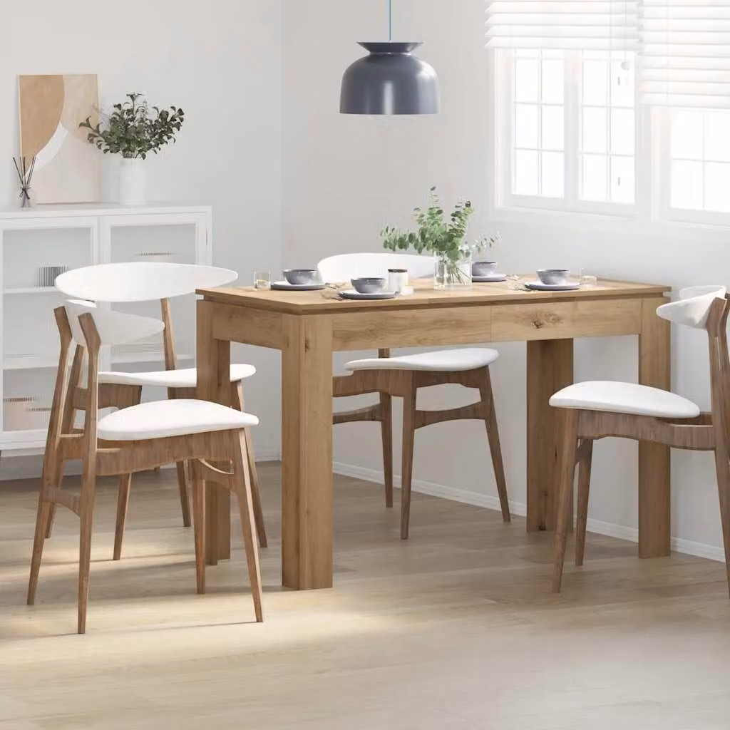 Tavolo da pranzo in legno di quercia, dal design minimalista