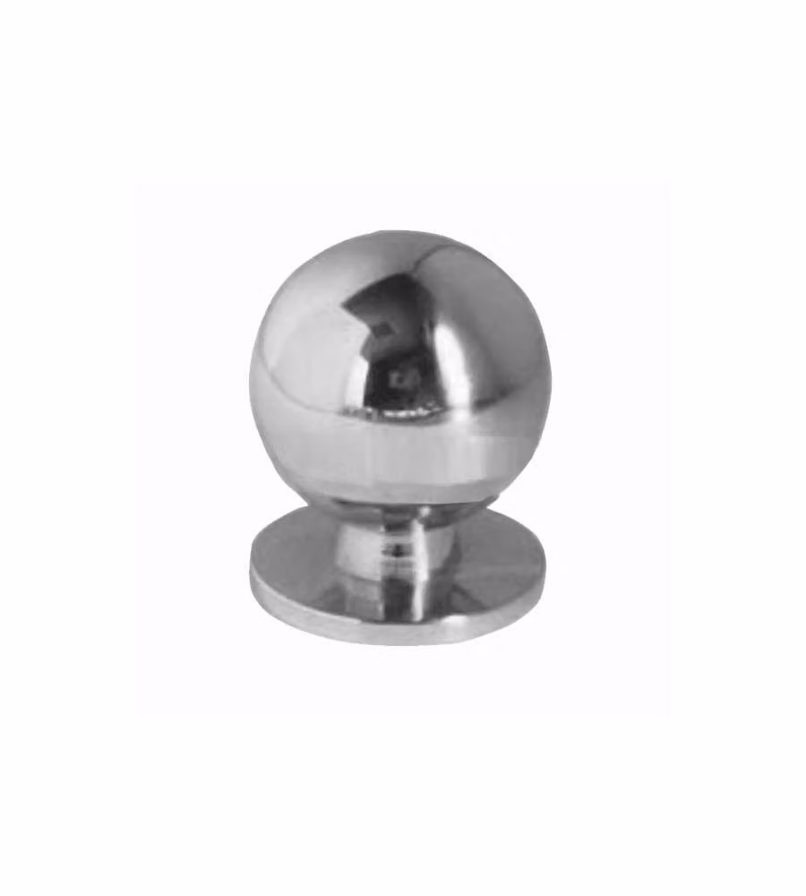 Pomolo Sfera Ghiera Ottone Cromato Mm 20