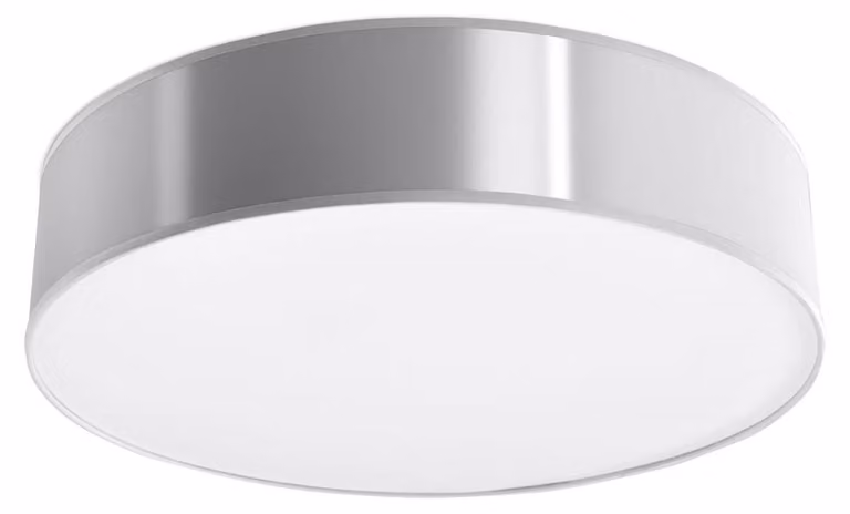 Plafoniera, rotonda, nera, acciaio PVC, 45 cm