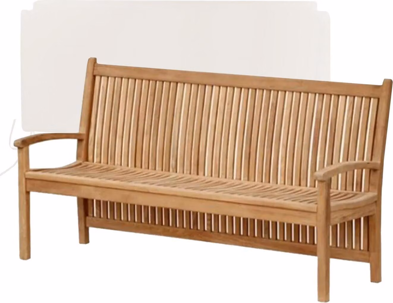 Teakholz Bank Pescara 150cm Massivholz Wetterfest + Sitzkissen Creme