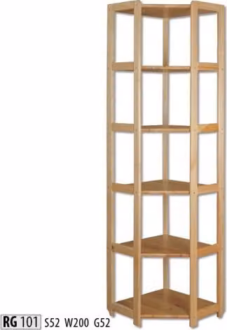 Regal Bücherregal Kiefer massiv natur Handarbeit Eckregal Regale Büro