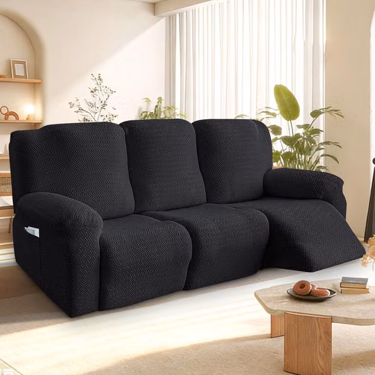 Copertura per poltrona relax, set da 8 pezzi, per una seduta, con tasche, copripoltrona elasticizzato per poltrone da TV