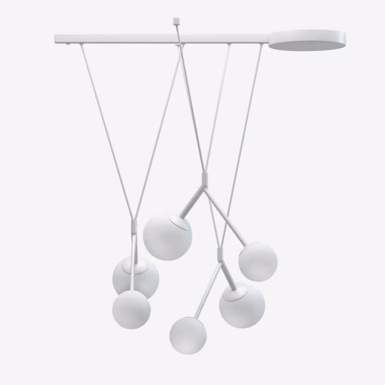 Lampada a sospensione LUCIS ZED 45,3 W LED 4000 K, vetro nero opalino ZL5.L2.Z100.61