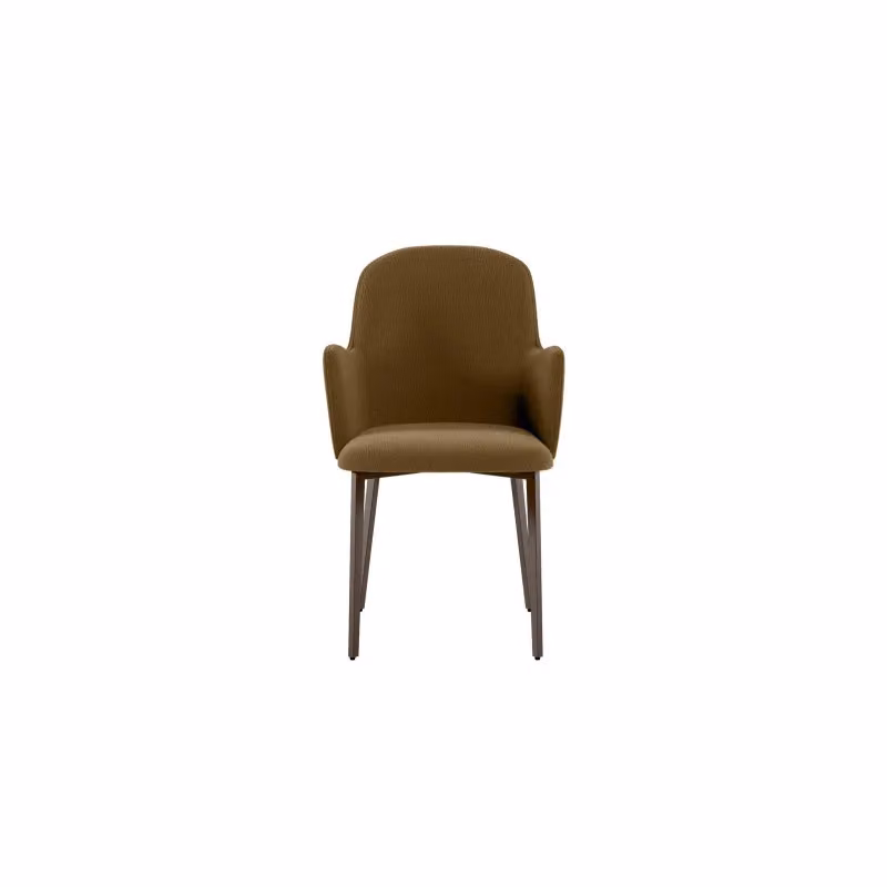Set di 4 sedie Sophia Stones rivestite in tessuto easy-clean con gambe in metallo color bronzo L: 53.5 cm, P: 62.5 cm, H: 80 cm – 2