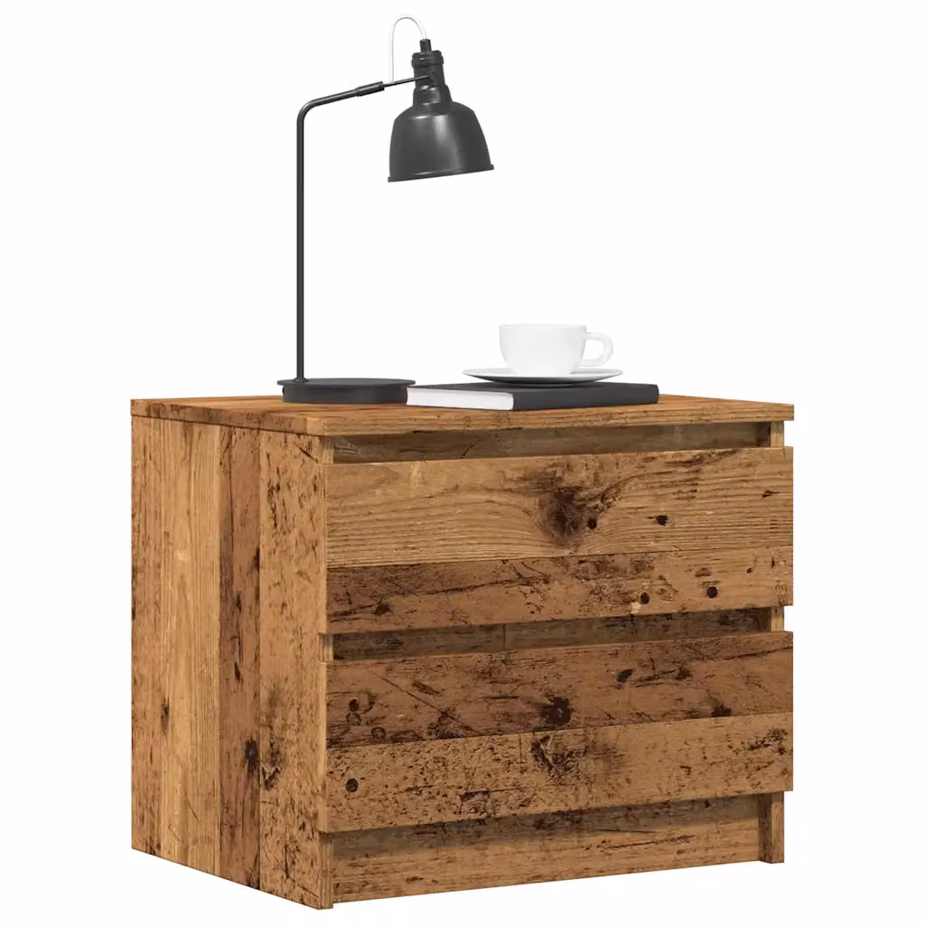 Set di 2 comodini vidaXL in legno multistrato stile industriale colore marrone L 50 cm, P 40 cm, H 43,5 cm
