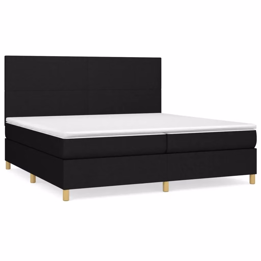 Letto Ibrido con Giroletto a Molle e Materasso vidaXL, Colore Nero e Bianco, L/P/H: 200 x 200 x 128 cm – 2