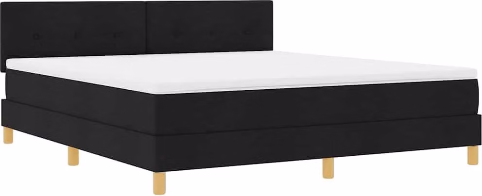 Letto boxspring a LED vidaXL con testiera, nero, 180 x 200 cm, tessuto
