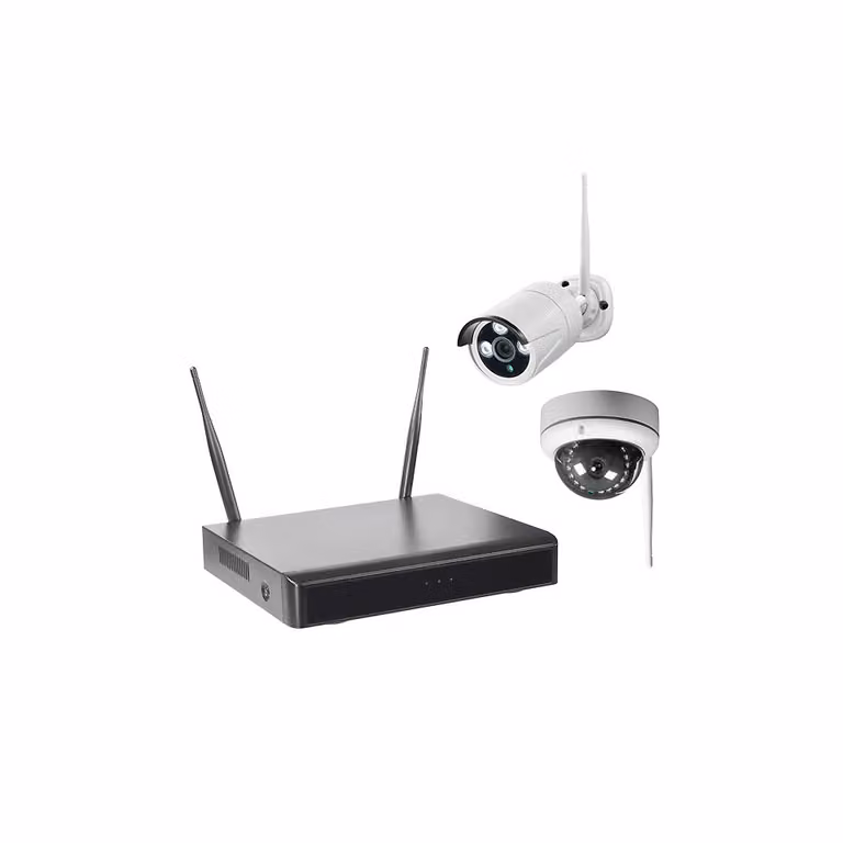 NVR Wi-Fi con 2 telecamere wireless da esterno WR100B+WR100D, HDD da 4 TB Wi-Fi