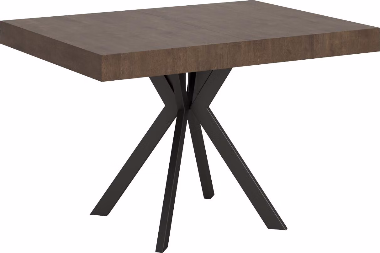 ITYHOME - Tavolo allungabile 120/224x90 cm Dolcezza noce gambe antracite