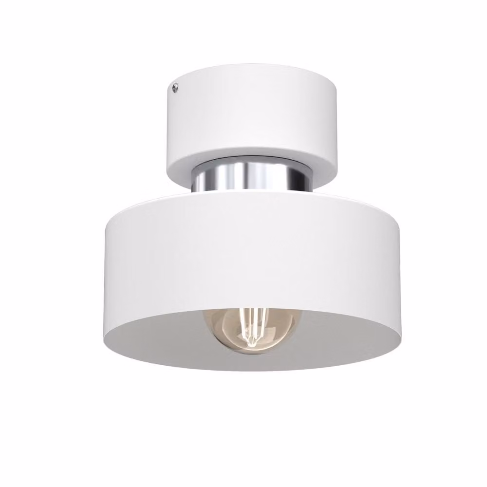 Lampada a sospensione Marti bianco opaco-cromata 1xE27x15W metallo dim.: 18x20,5x20,5 cm IP20 Luminex