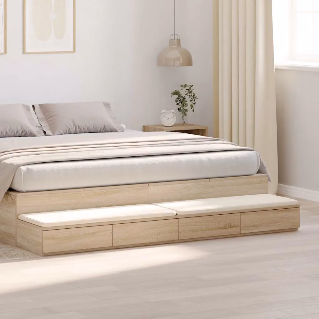 Cassetti per letto vidaXL colore Rovere Sonoma, L: 200 cm, P: 36,5 cm, H: 16,5 cm